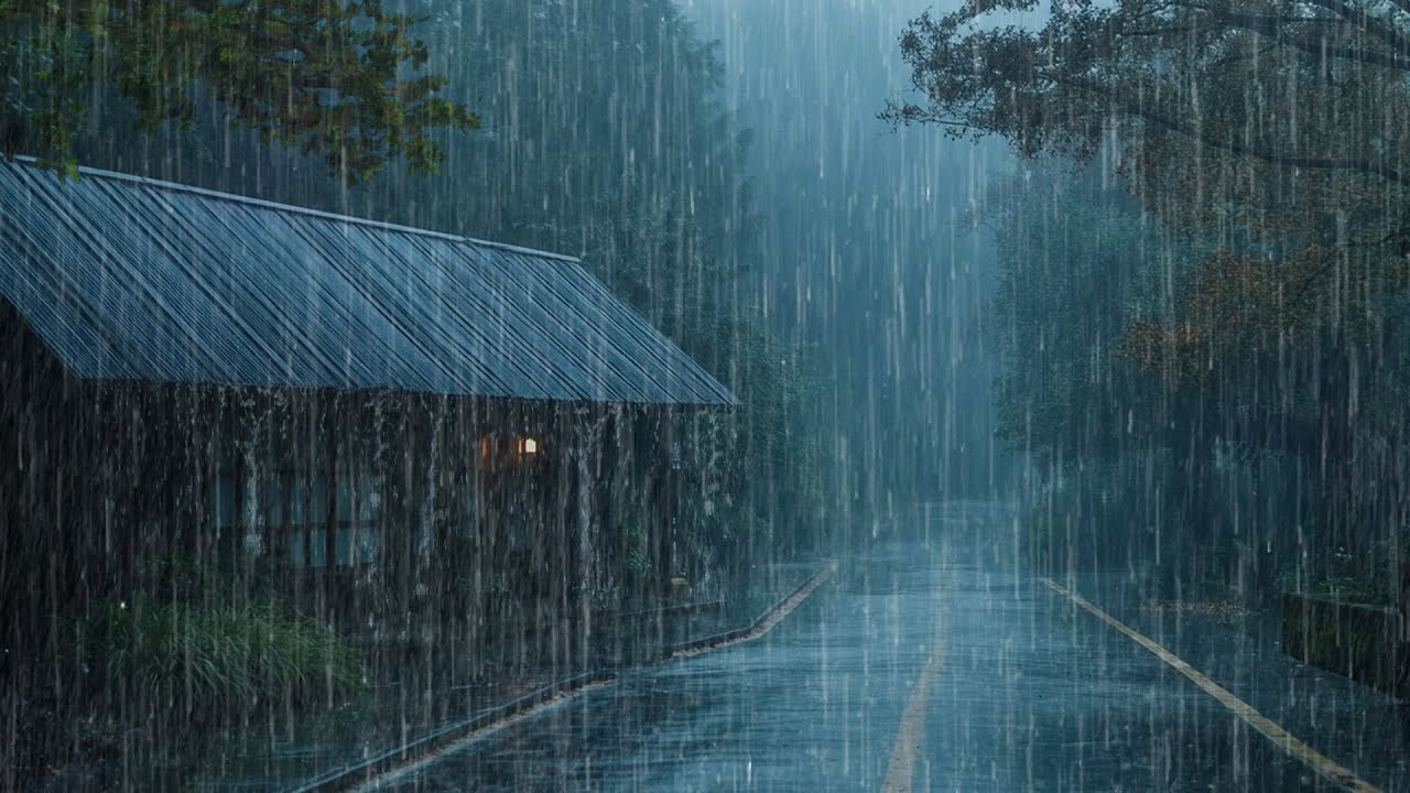 Safe Indoors with Heavy Rain & Thunder Outside | Rain Sounds for Sleeping and Letting Go