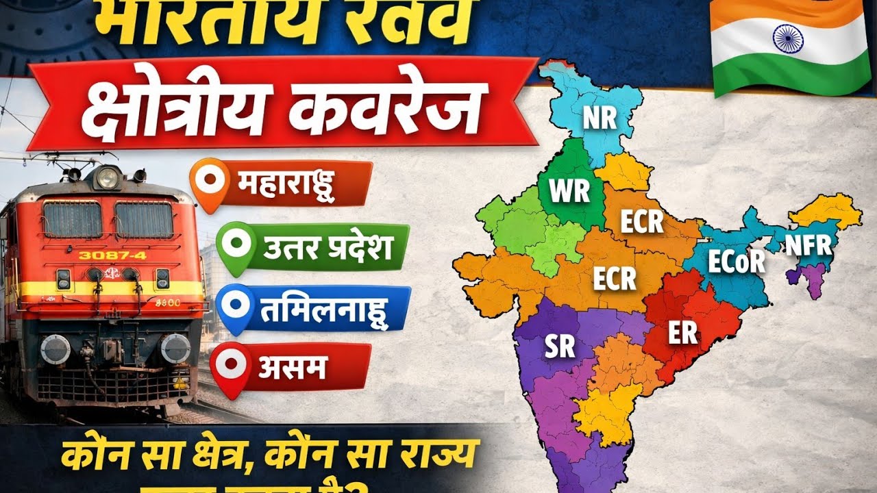 जानिए भारतीय रेल में  जोन और डिवीजन की संख्या और कितने राज्य में फैले हुए है विस्तृत 