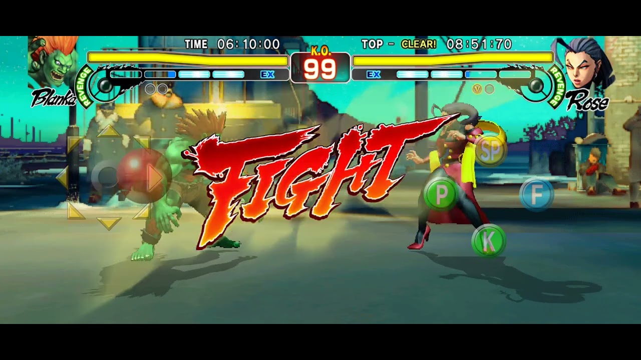 Геймплей SF4, Street Fighter IV CE на мобильных устройствах (Бланка; сложность: изнурительная; До...