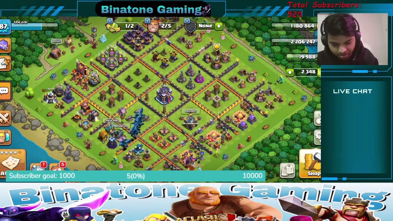 Clash of clans live base visiting and farming 