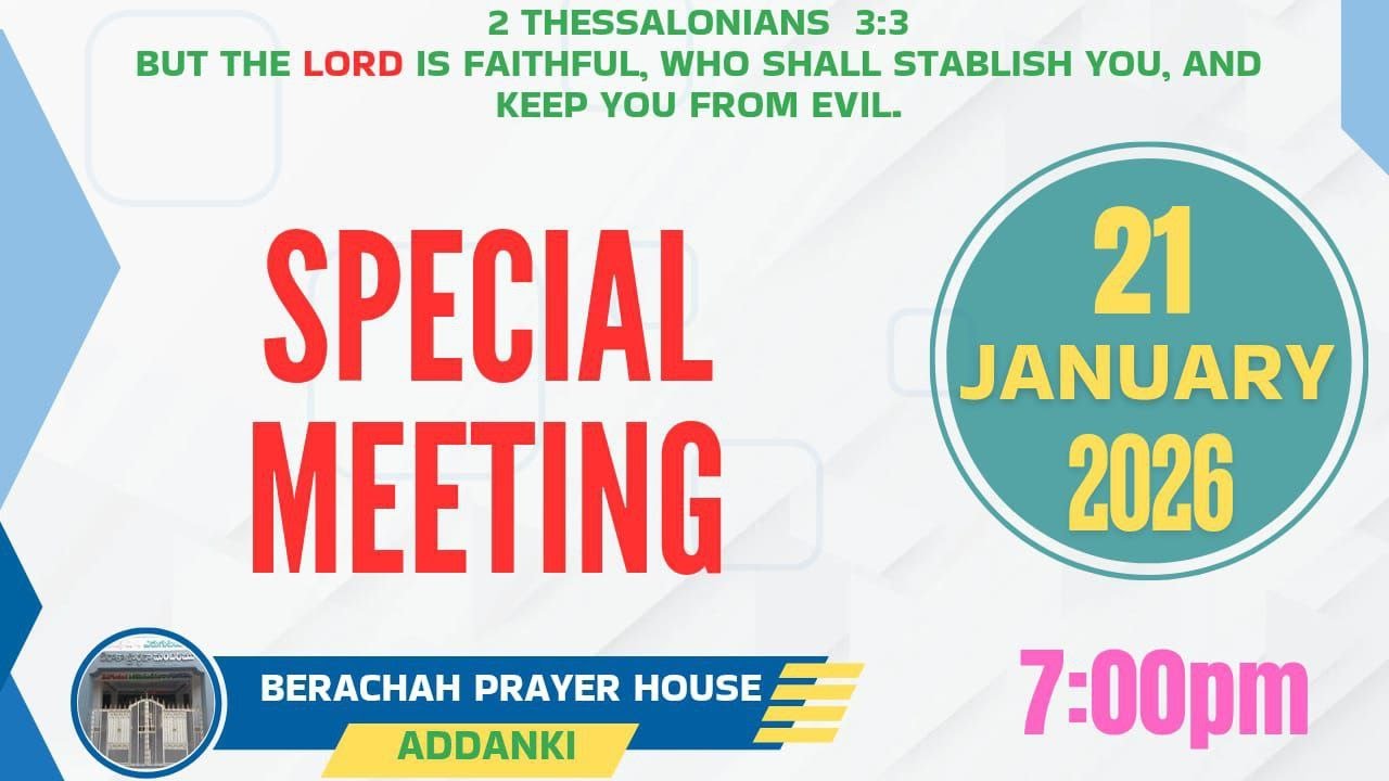 GOD SERVANTS MEETING// BERACHAH ADDANKI //21JAN2026 //Live streaming of Berachah Tenali Official