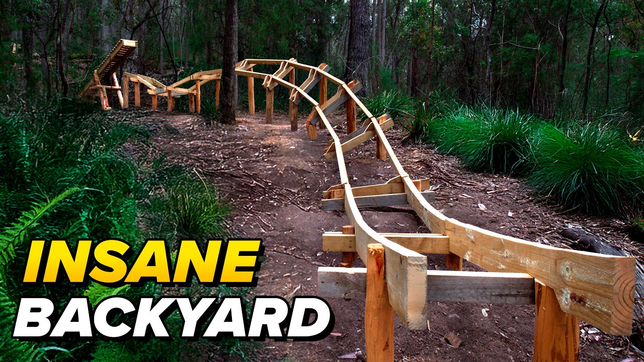 Я построил деревянные американские горки, чтобы кататься на них на своем горном велосипеде!