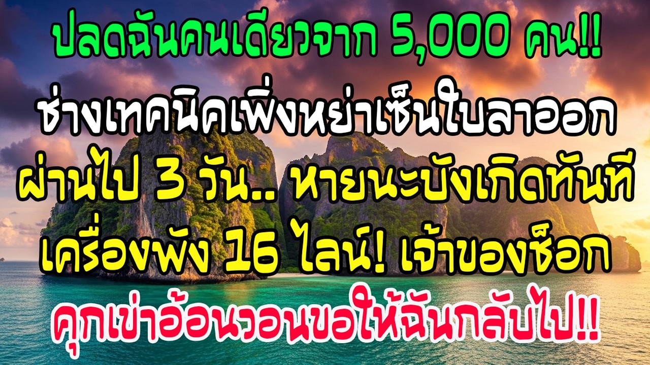โรงงานมีคนงาน5,000แต่ปลดฉันคนเดียว ช่างเทคนิคเพิ่งหย่า ฉันลาออก3วัน ไลน์ผลิต16สายพังพร้อมกัน