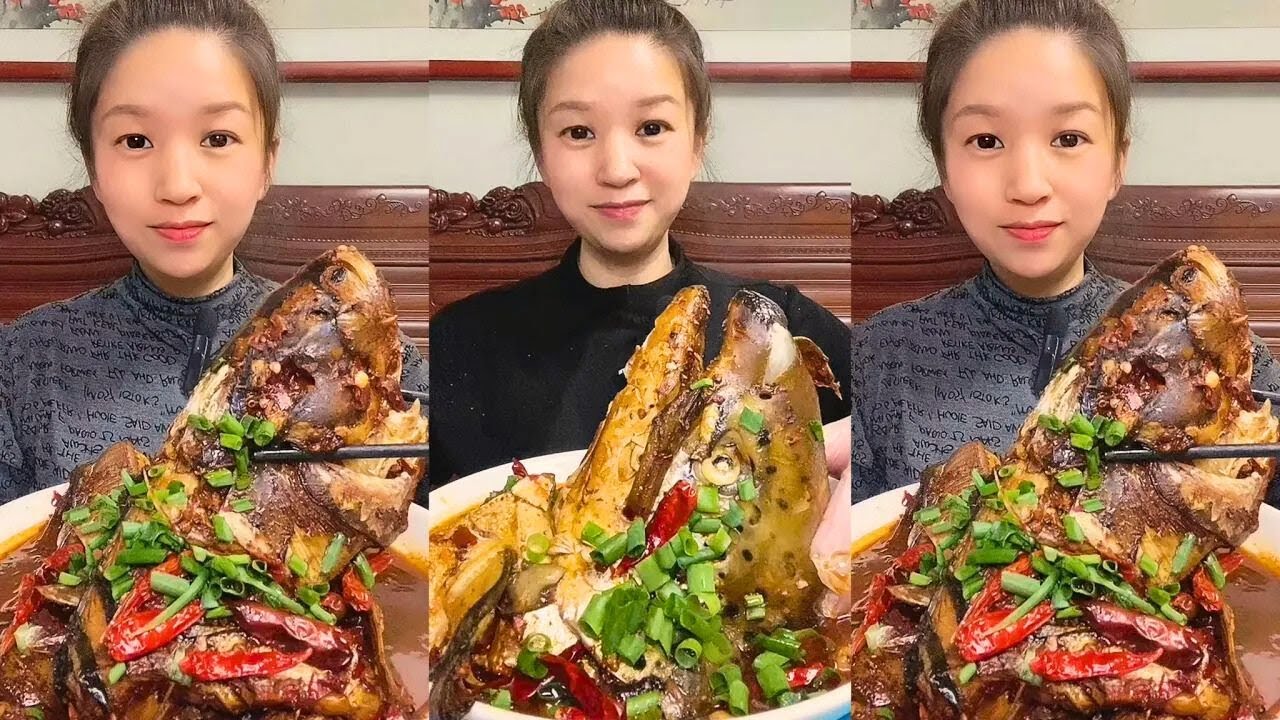 ASMR SPICY FULL BIG FISH HEAD EATING SOUND | FishCurry_FishFry Eating |Masala Fish Fry Big Bite Asmr