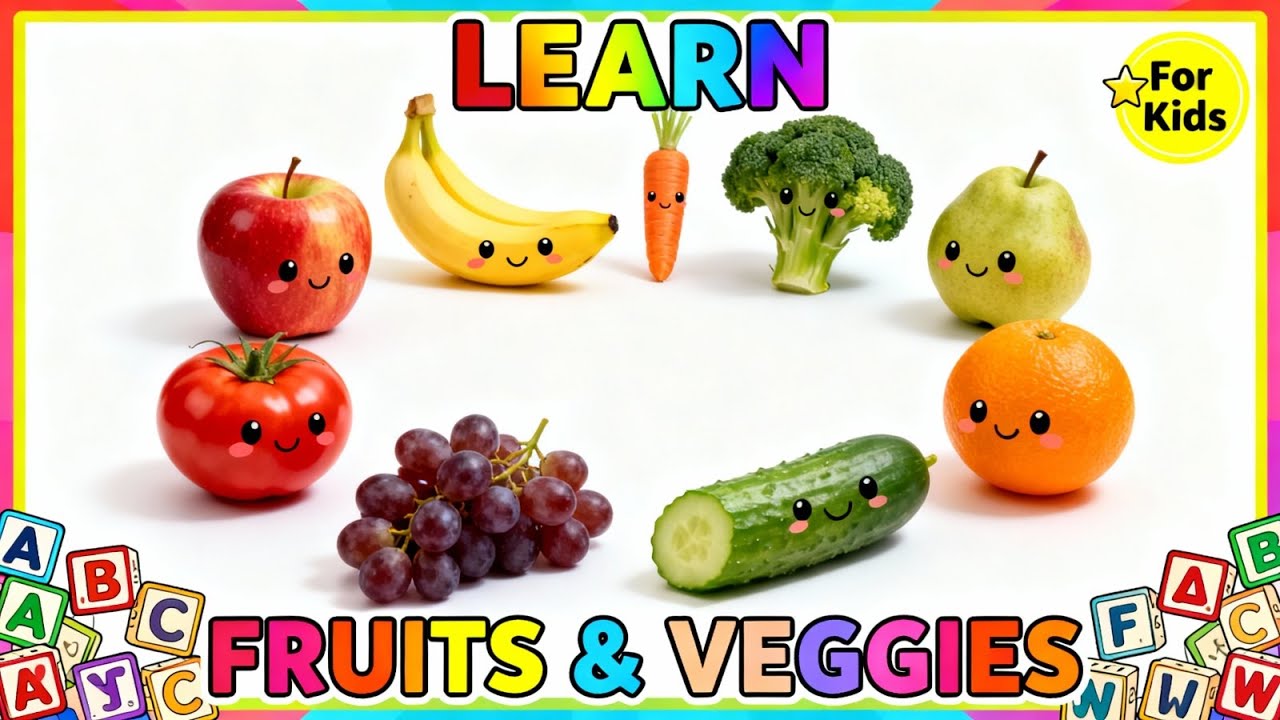 ABC Fruits and Vegetables for Kids 🍎🥦 | Learn A to Z with Fun Songs & Animation