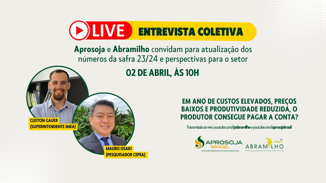 Coletiva de Imprensa: Atualiza&ccedil;&atilde;o dos n&uacute;meros de safra 2023/24 e perspectivas para o setor
