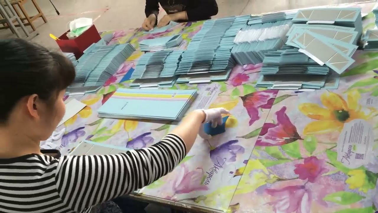 Gift box manufacturing - adding glue and folding