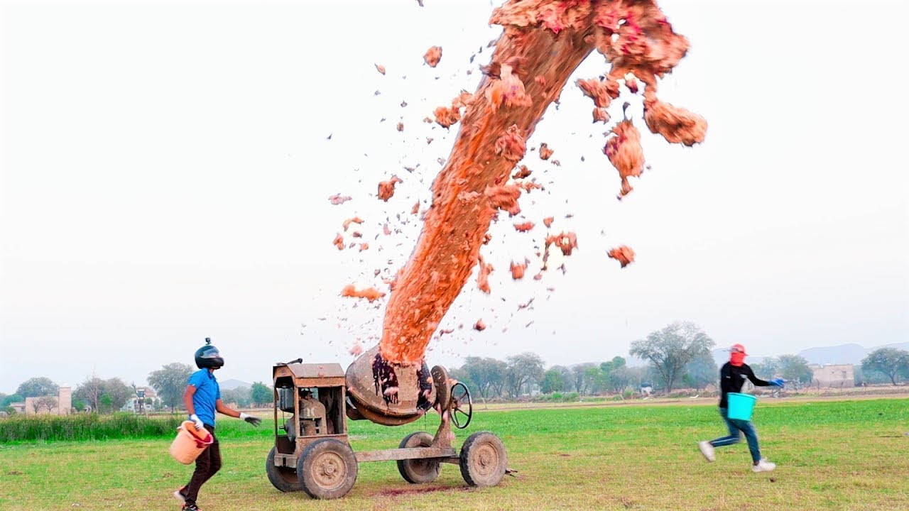 Crazy XYZ New Video :Largest Elephant Toothpaste In Cement Mixture Machine