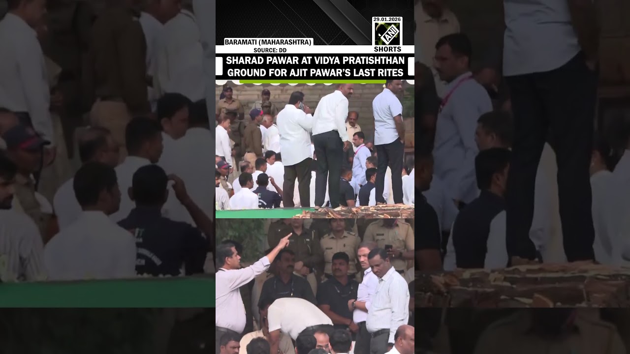 Ajit Pawar no more: NCP-SCP chief Sharad Pawar arrives at Vidya Pratishthan ground for last rites
