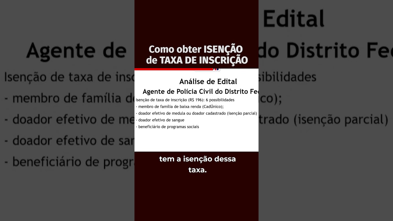 Como obter isen&ccedil;&atilde;o de taxa de inscri&ccedil;&atilde;o? - Bruno Zampier