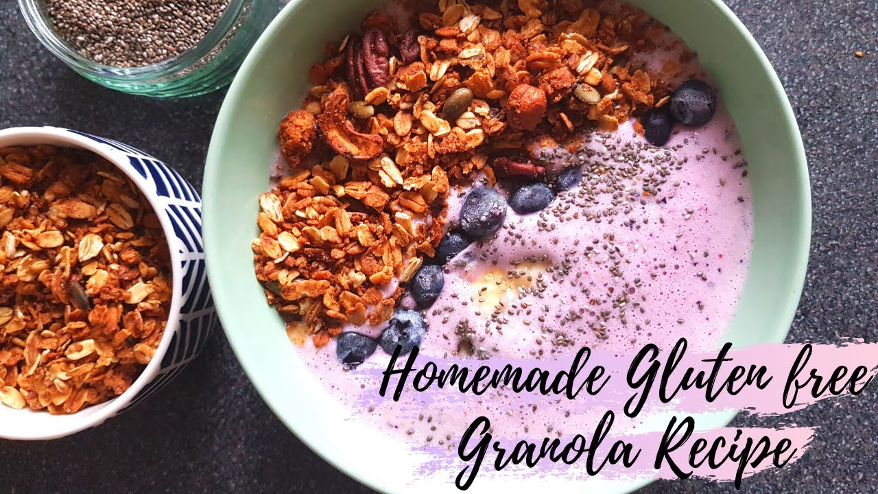 Homemade Gluten free Granola Recipe | Easy and quick granola recipe | Recipes for Coeliacs 🍓🍛🍴🥣