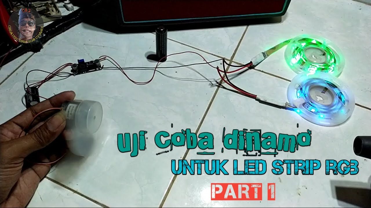 lampu layangan,uji coba dinamo dan batre untuk lampu led strip rgb mata besar 5050 ( tutorial )