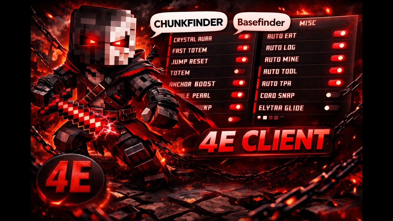 🔥 4E Client (1.21) | BEST DonutSMP Client 🔎 Chunk + Base Finder Features | CRAZIEST CLIENT YET 🌍
