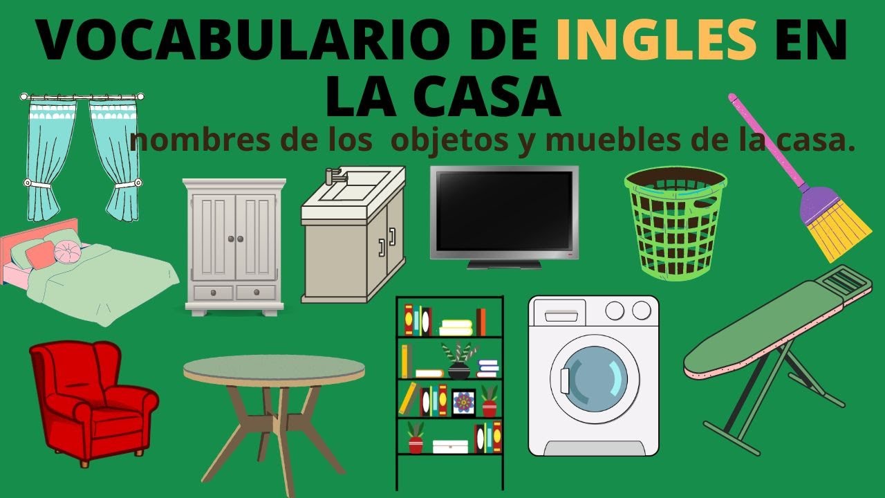 Vocabulario de Ingles en la casa / Aprende los nombres de objetos y muebles en Ingles
