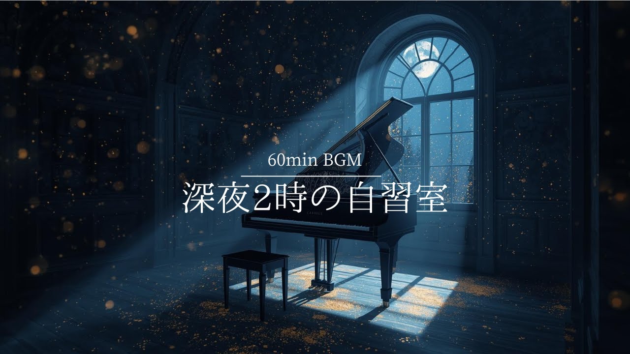 【深夜2時の自習室📚🌙】深い集中に誘うピアノBGM ｜作業用・勉強用