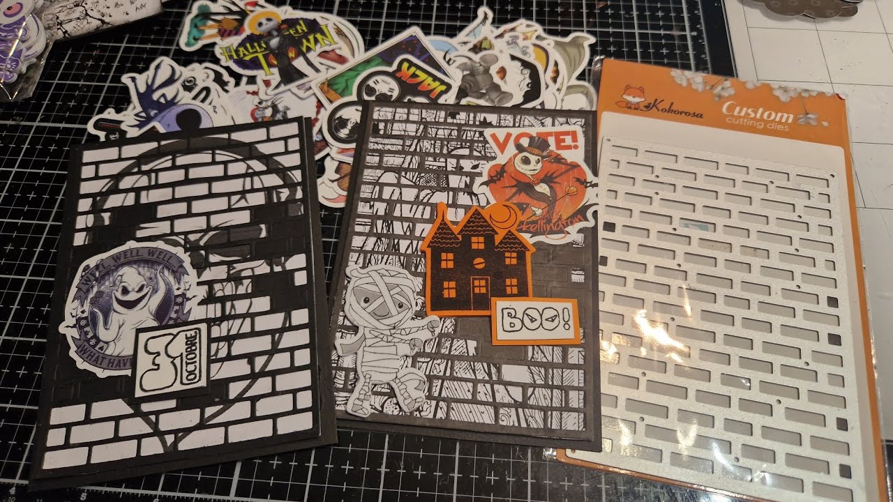 TUTO CARTE AVEC DIES MUR #inloveartshop #halloween