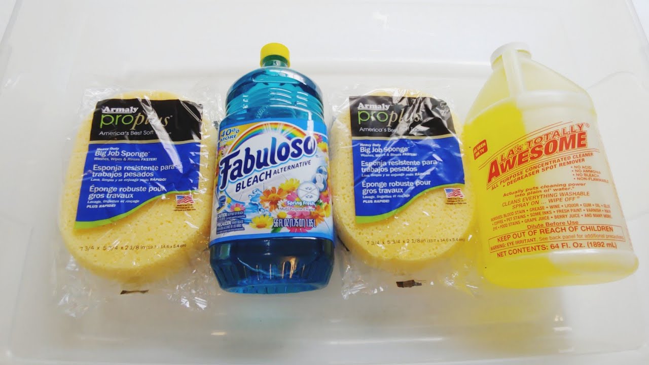 ASMR New Sponges▶Fabuloso Bleach Alternative + LA's Totally Awesome