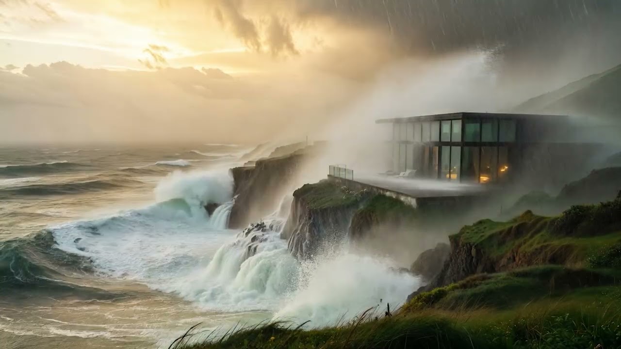 Relaxing Cliffside Ocean Ambience Sounds | Sleep, Study & Meditation