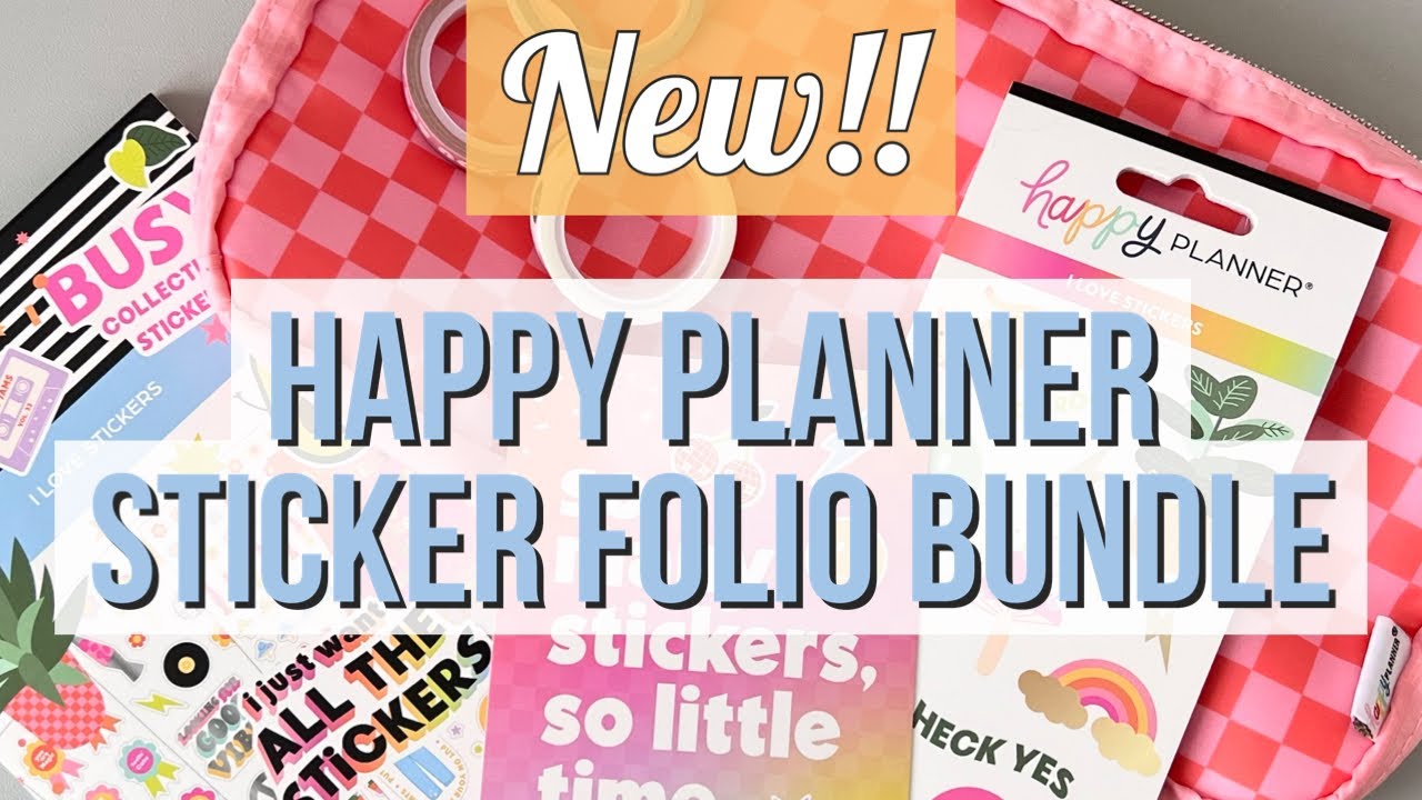 New! Happy Planner Sticker Zip Folio Bundle - I Love Stickers - Unboxing and Flip Through! Feb 2023
