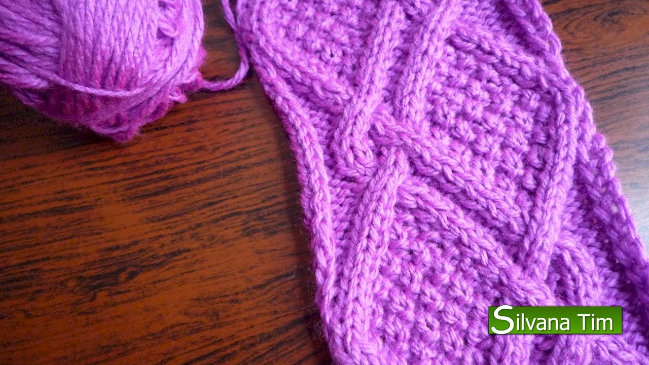 Preciosa Puntada ROMBOS ARAN / Punto IRLANDES Tejido con Dos Agujas / silvana tim knitting # 90