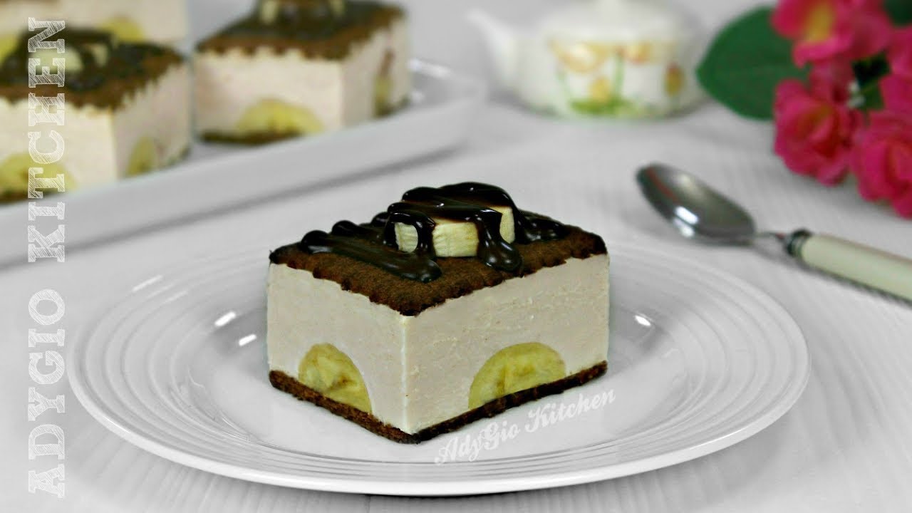 Prajitura cu iaurt si banane fara coacere | Adygio Kitchen