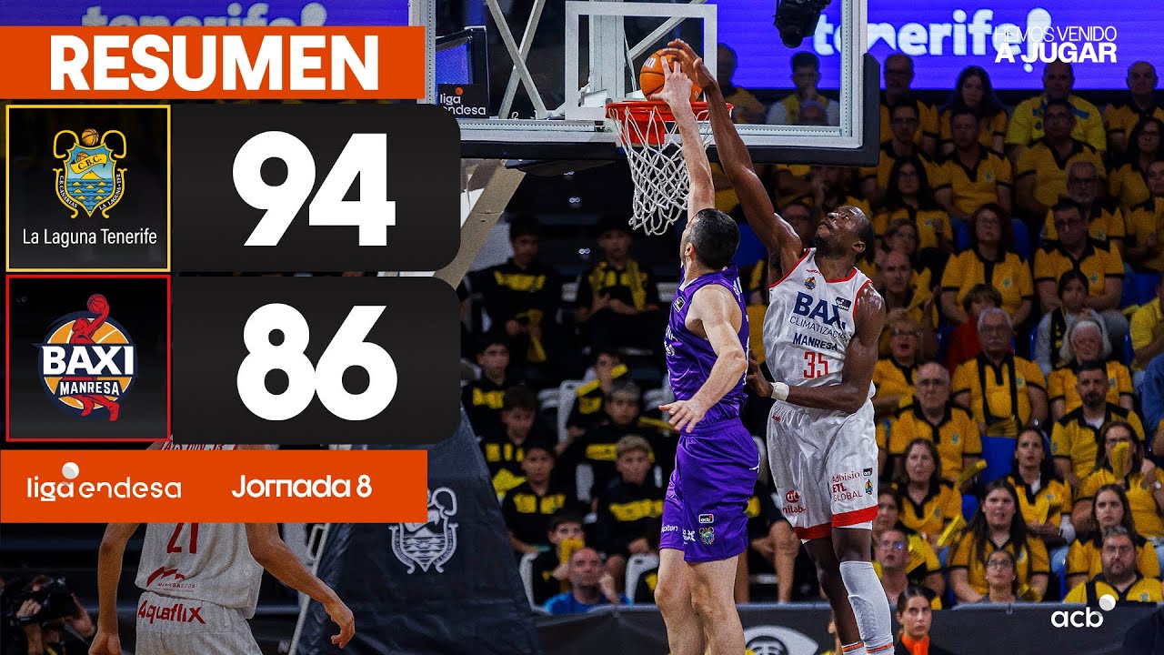La Laguna Tenerife - BAXI Manresa (94-86) RESUMEN | Liga Endesa 2024-25