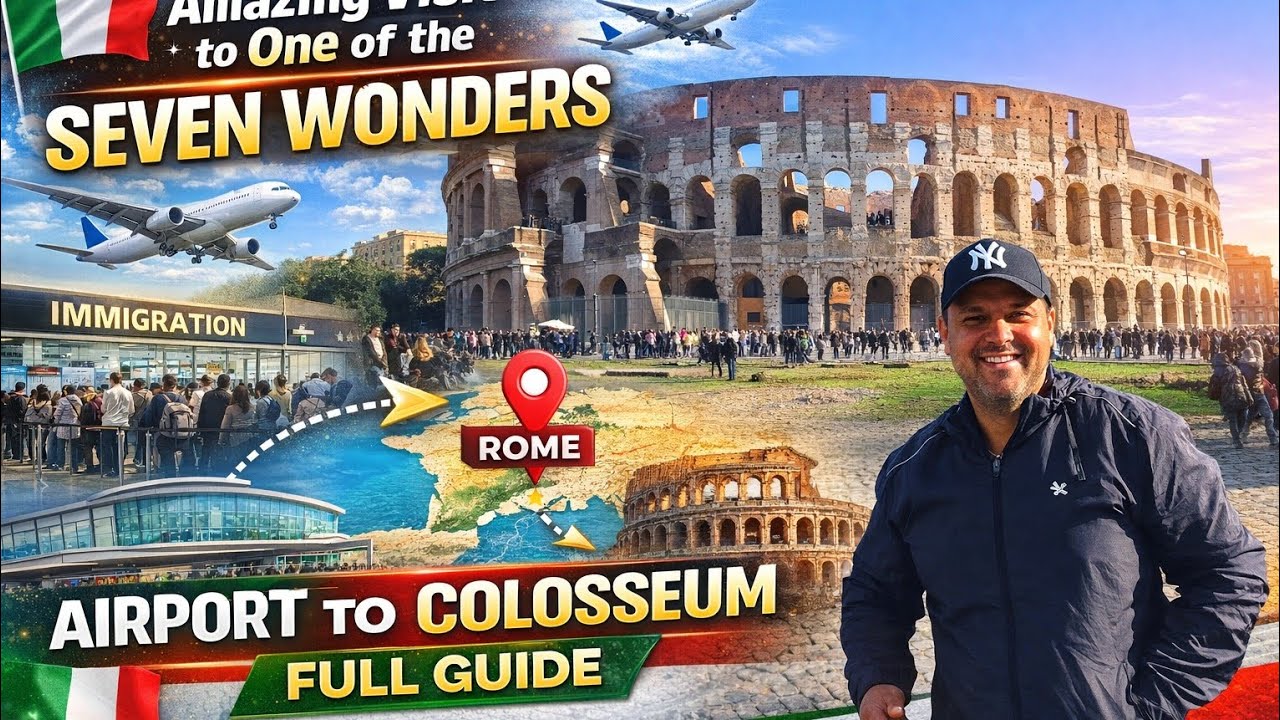 Finally at Rome Colosseum 🇮🇹 | Italy Immigration to City – Full Experience