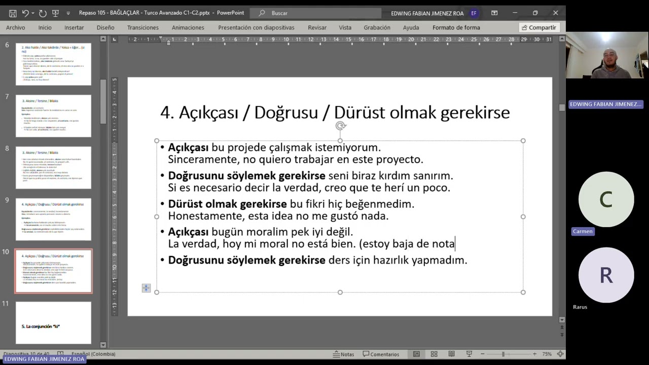 Repaso 105 - Bağlaçlar (conectores) - Parte 2 de 6 - Turco Avanzado C1-C2