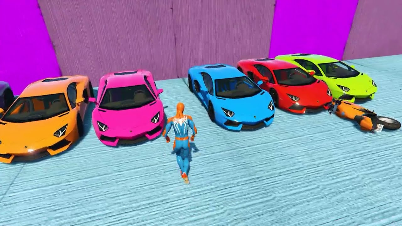 سبايدر مان ضد هالك في سباق الدراجات المجنون - Funny Superhero Racing Challenge