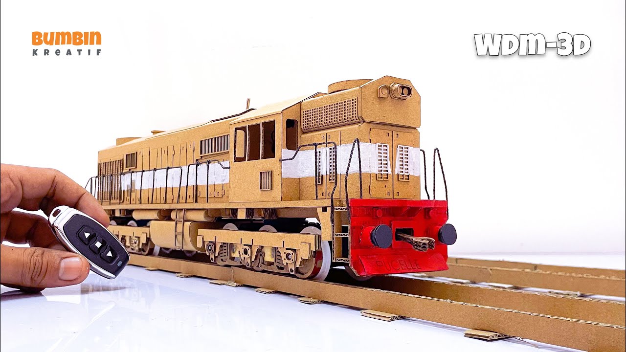 Как сделать модель локомотива WDM-3D из картона. Индийские железные дороги.