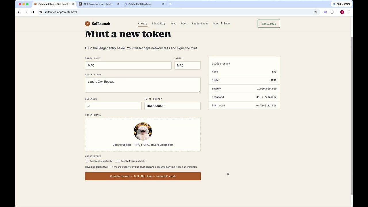 How to Launch a Solana Token with SolLaunch | Create Your Own SPL Token in Minutes