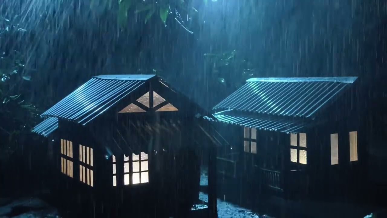 Deep Sleep with Relaxing Rain Sounds on Tin Roof, Thunder & Heavy Rain, NO ADS for Sleeping