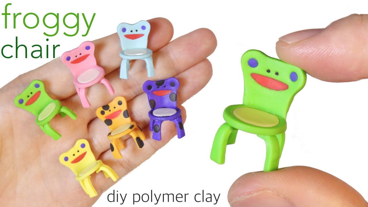 How to DIY Animal Crossing New Horizons Froggy Chair 6 DESIGNS Polymer Clay Tutorial Collaboration