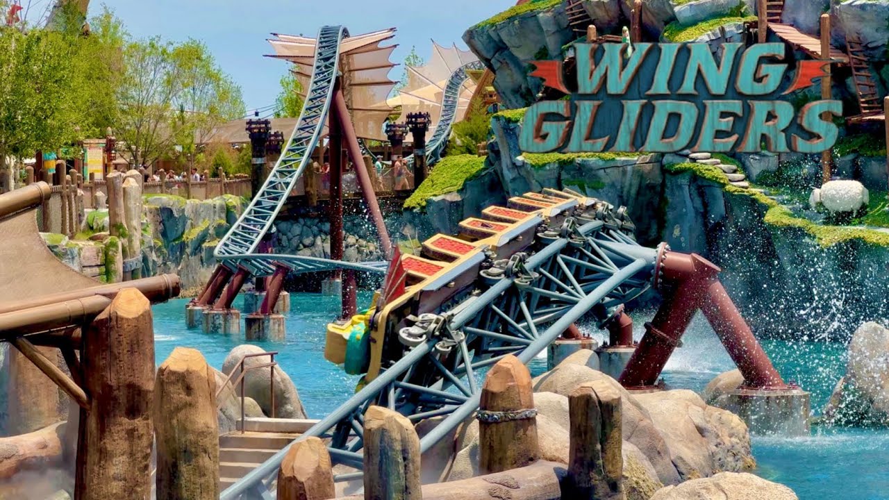 Hiccups Wing Gliders Universal Epic Universe 4K Off Ride Footage 2025 - Intamin Family Coaster