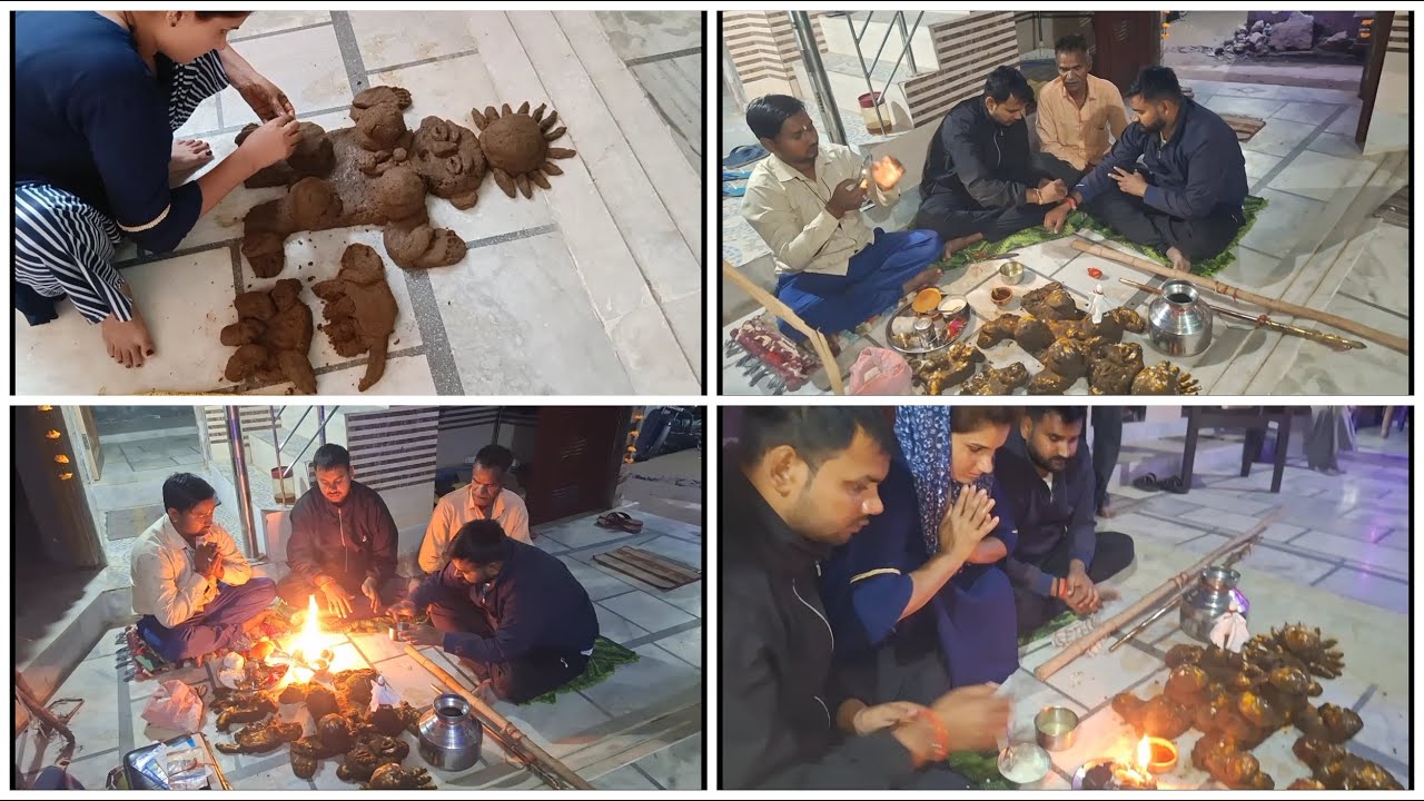 Govardhan Village Pujan 🙏🏻 Amit Pal Family – Pooja Ne Banaye Govardhan...