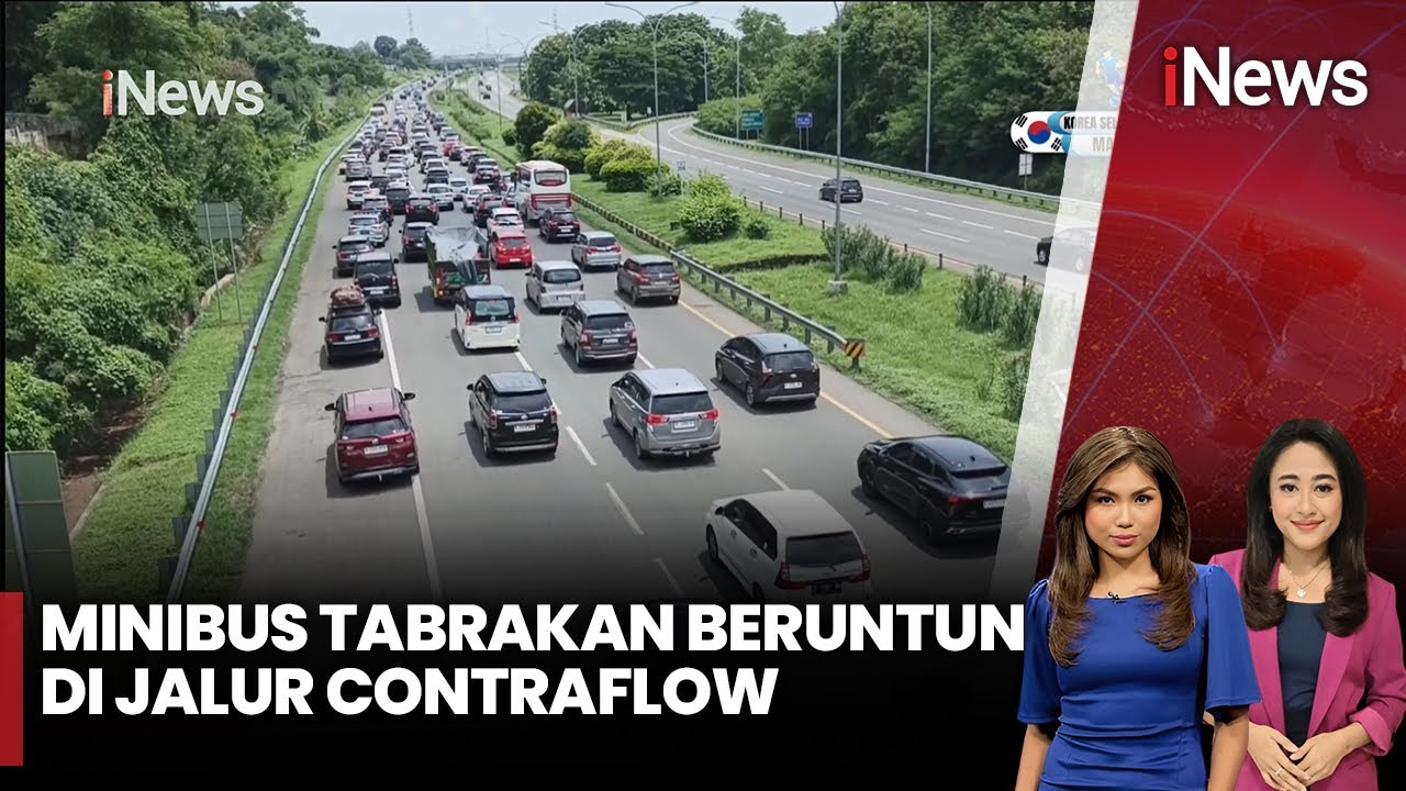 FULL Minibus Tabrakan Beruntun di Jalur Contraflow Tol Japek KM 47 Arah Jakarta | iNews Sore | 05/04