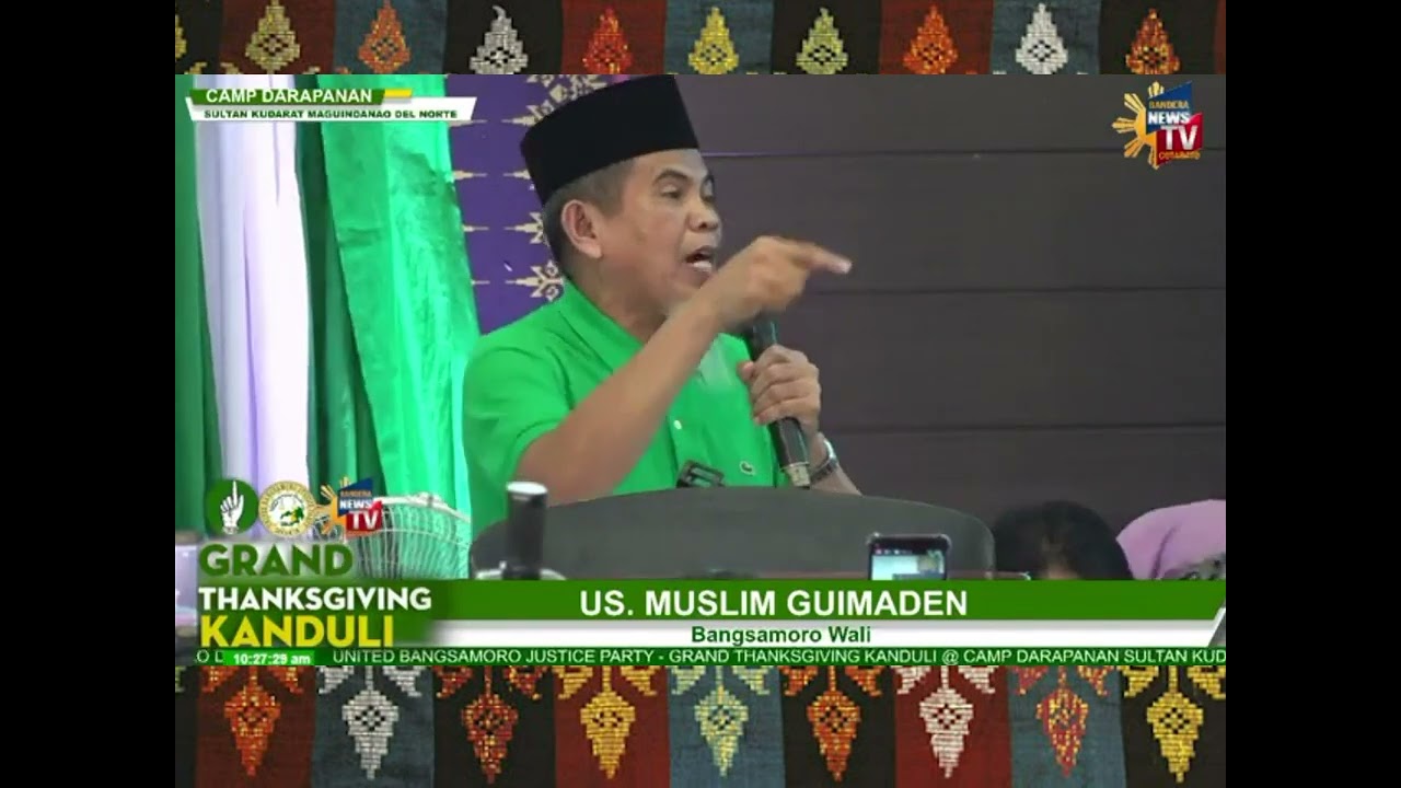 Patadem nu Wali nu Bangsamoro Sheikh Muslim Guiamaden kanu pinangaden a UBPJ Kanduli sa Darapanan