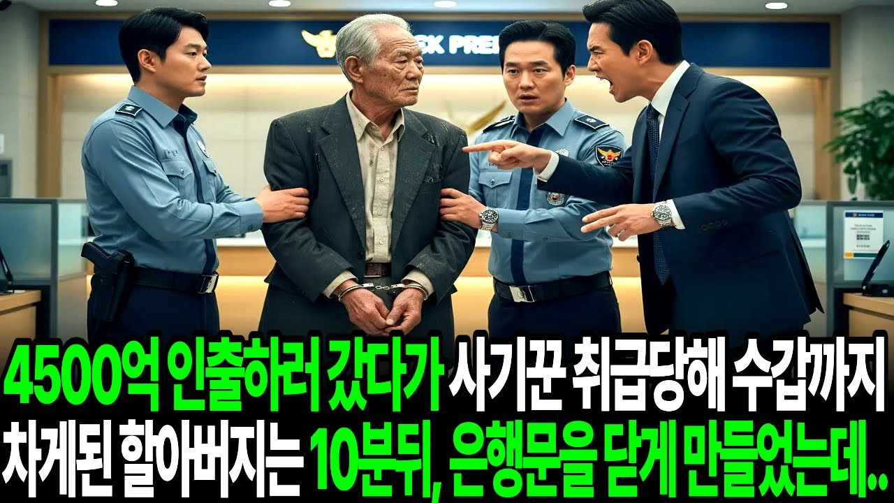 4500억 인출하러 갔다가 사기꾼 취급당해 수갑까지 차게된 할아버지는 10분 뒤, 은행문을 닫게 만들었는데.. #인생사연 #시니어사연 #오디오북 #드라마 #반전이야기