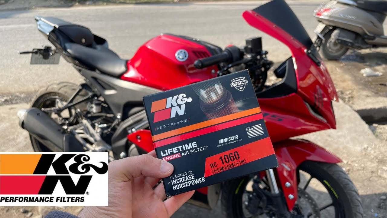 Installation of K&N performance filter in R15 V4 | Best sound😍| #r15 #youtube #vlog #yamaha #v49909