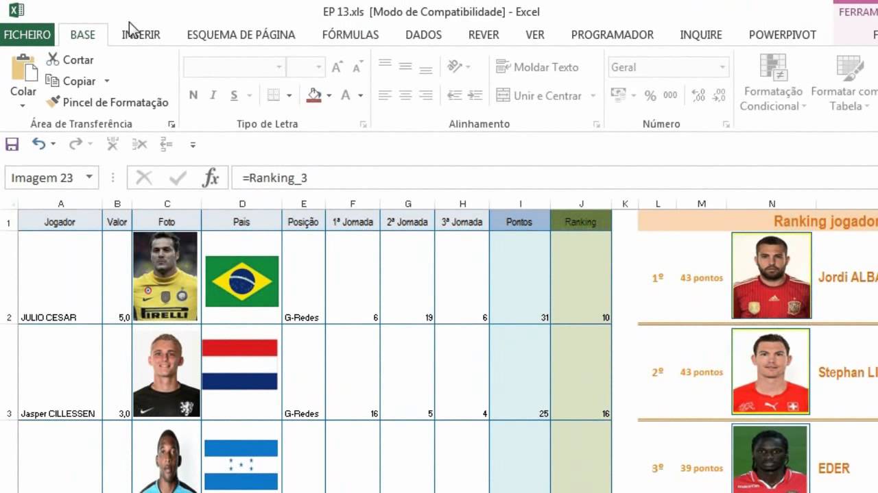 Excel Português 31 - Contadores e Gestor de Nomes