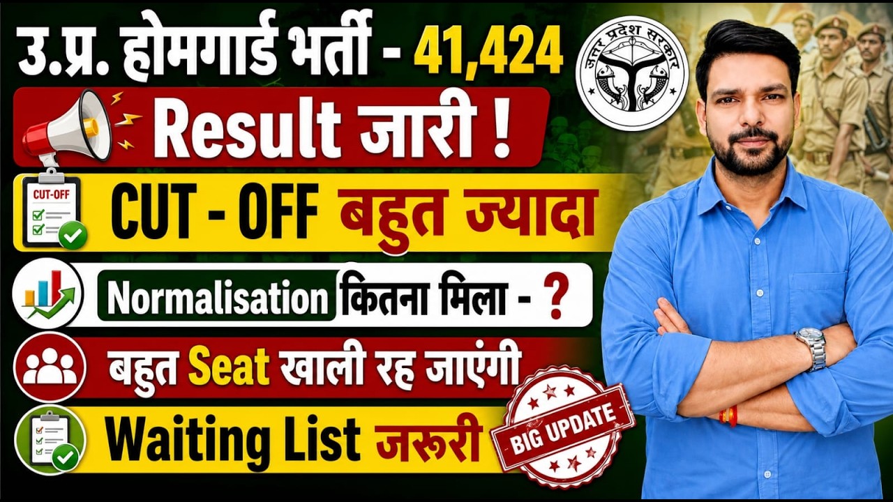 🔥 UP Home Guard Result 2026 जारी | Cut Off बहुत ज्यादा | Normalisation कितना मिला? Waiting List