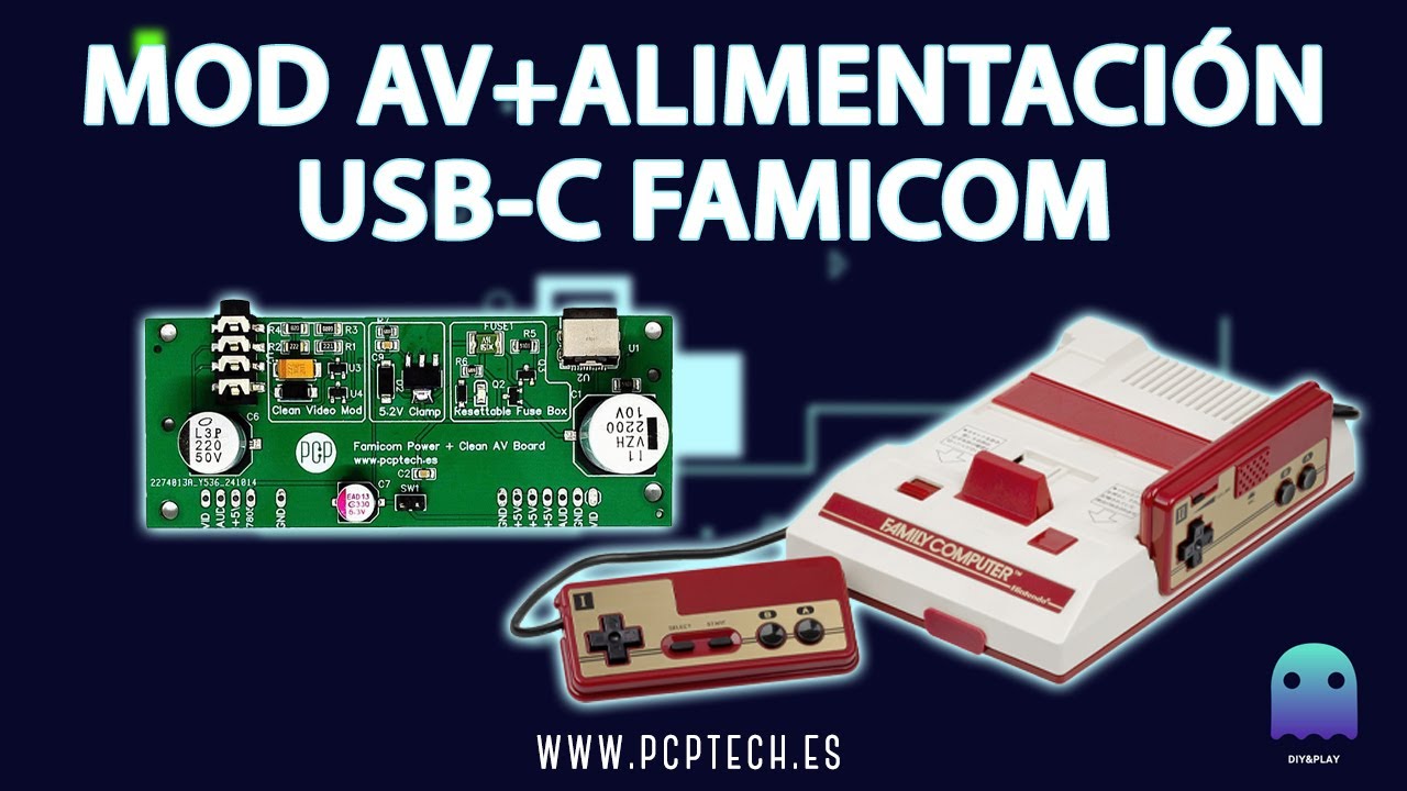 Nuevo mod AV+Alimentación USB-C Famicom.