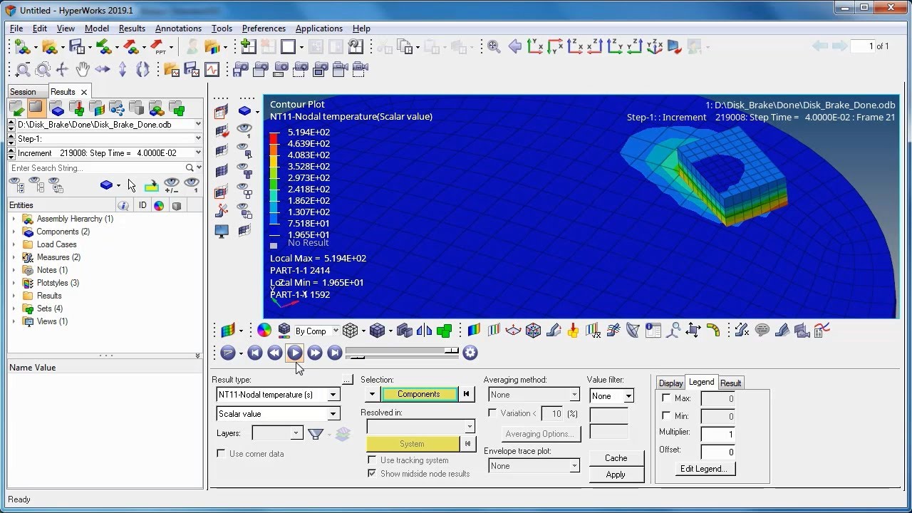 Abaqus - Disk Brake Analysis Setup using HyperMesh