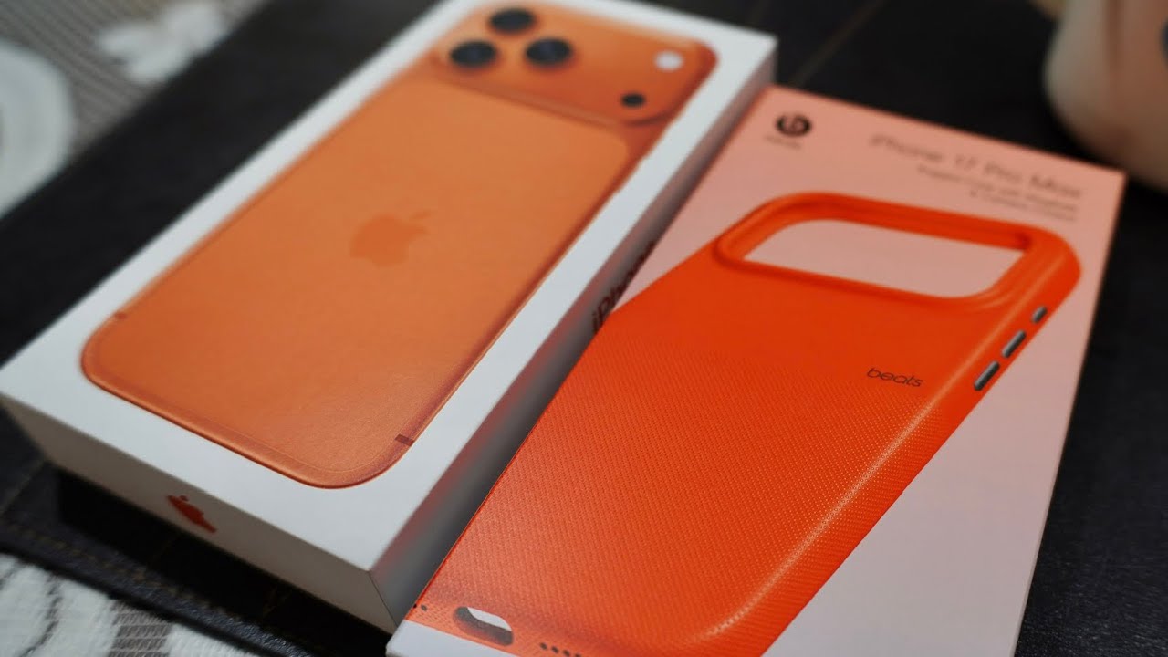 Распаковка iPhone 17 PRO MAX 2025 года в цвете «Космический оранжевый» + прочный чехол Beats By D...