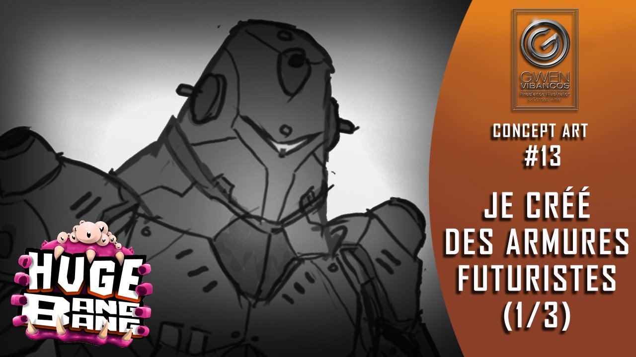JE CRÉÉ DES ARMURES FUTURISTES SUR PHOTOSHOP !!! Ep.1 : Croquis et Aplats [Character Design]