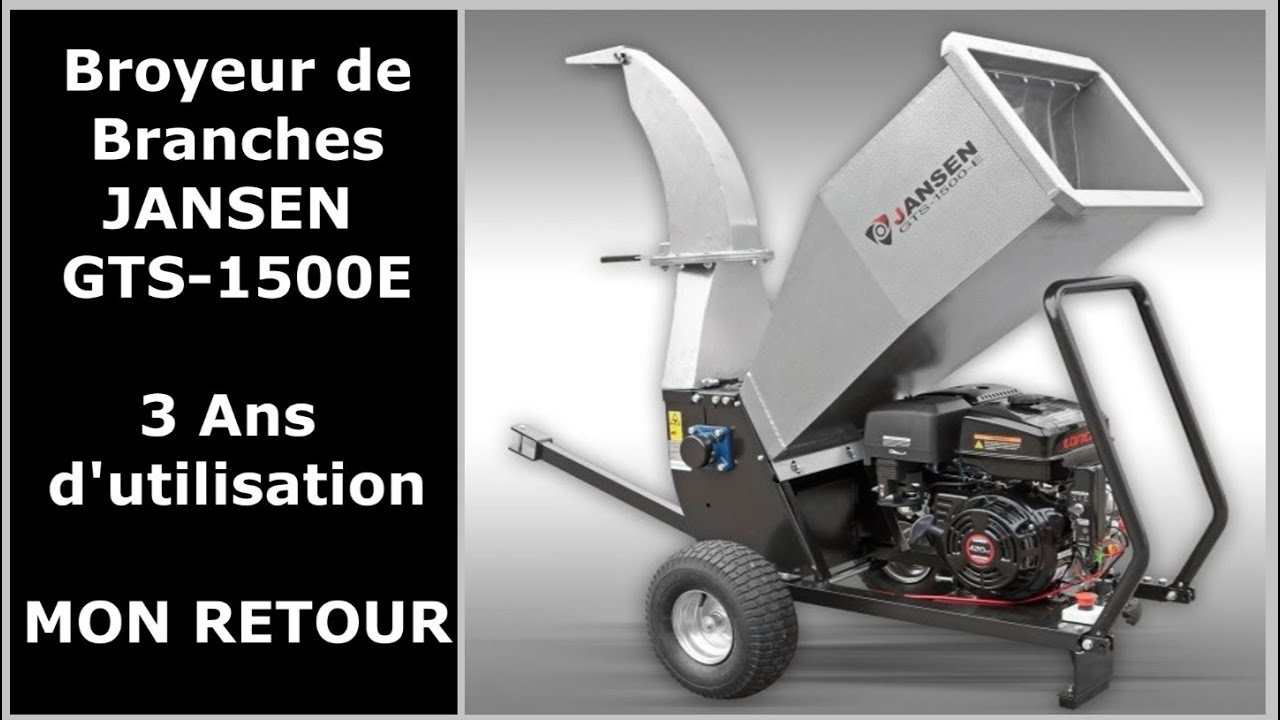 Broyeur de Branches JANSEN GTS-1500E : Apr&egrave;s 3 ans d'utilisation au jardin potager pour Broyat & Brf