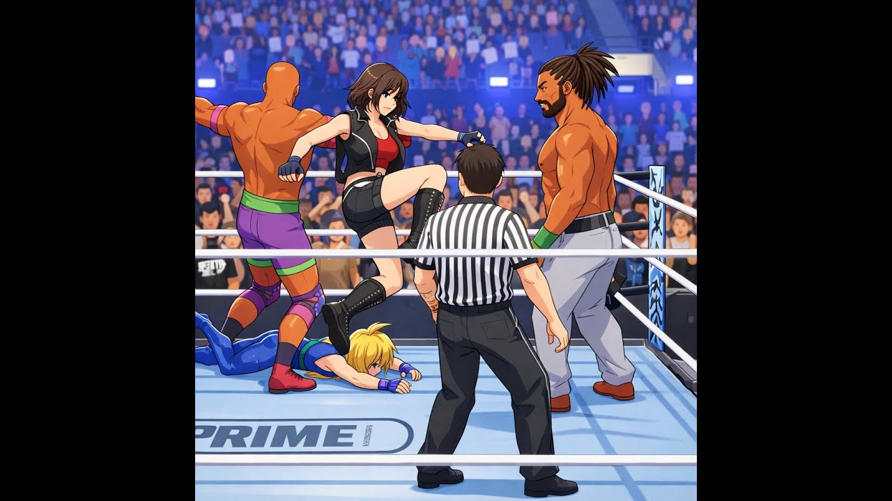 Tornado Elimination tag - Sarah & Jeffrey vs Marduk & Asuka (VF vs Tekken)