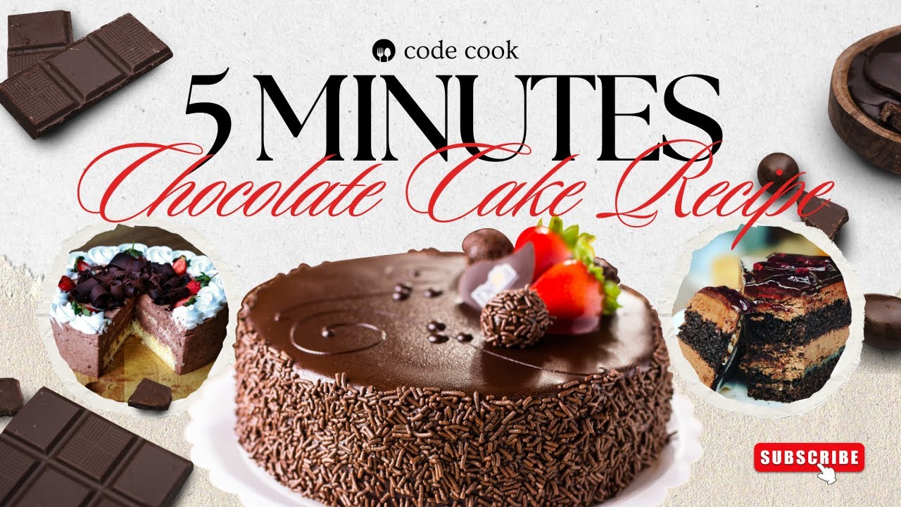 5-Minute Chocolate Cake Recipe | Super Soft & Moist Cake 😍