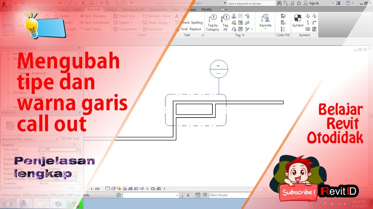 069 Mengubah Tipe Garis Call Out