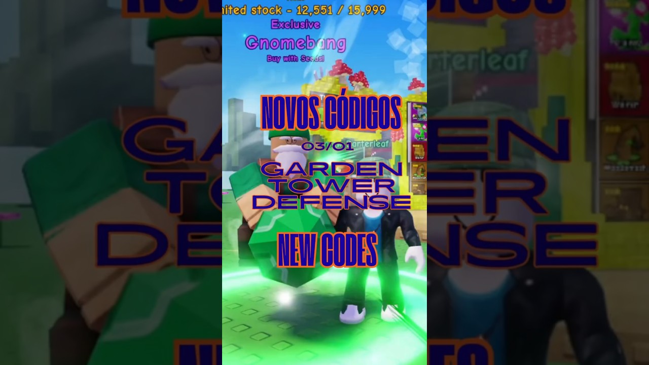 NEW CODES - ROBLOX - Garden Tower Defense 🌻 - Novos códigos!!! - 03/01  